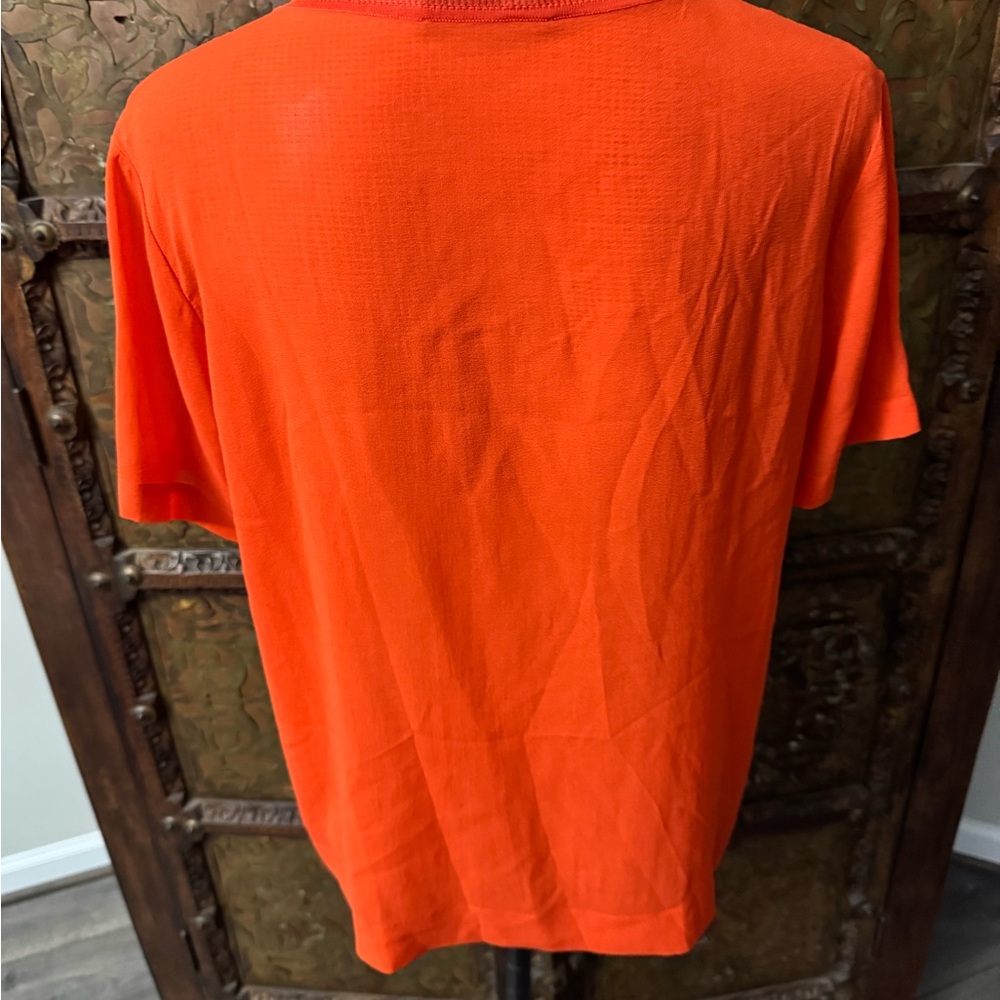 Vince Orange Boxy Short Sleeve silk T-Shirt M - Picture 3 of 8